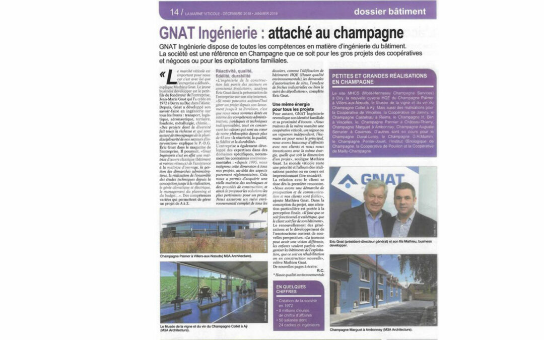 Vu dans la presse | GNAT Ingénierie : attaché au champagne
